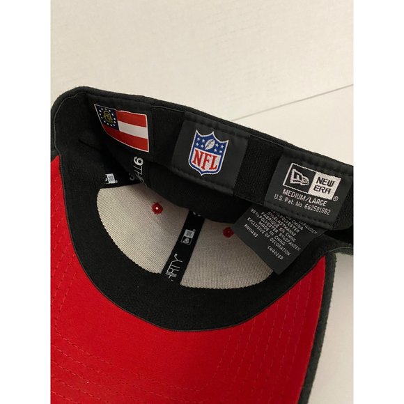 New Era Atlanta Falcons 39Thirty Fitted Hat Medium-Large NFL Draft Black/Red Cap - Picture 3 of 13